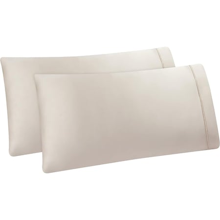 Monarch Brands Aston & Arden Tencel Pillowcase King, Beige, 2PK P-SS-KP-400-BG
